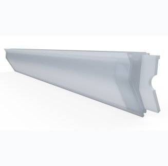 Overhead lighting lens with end caps assembly